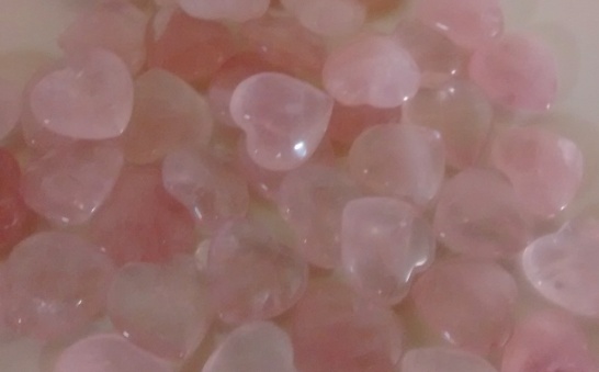 Stones from Uruguay - Rose Quartz Heart Cabochon for Pendants or Connectors,Top and Bottom Convex, Size 25mm