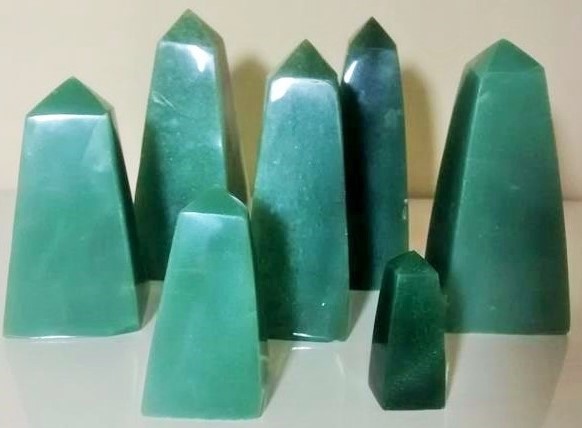 Stones from Uruguay - Green Aventurine Obelisk -  Green Quartz Crystal Obelisks