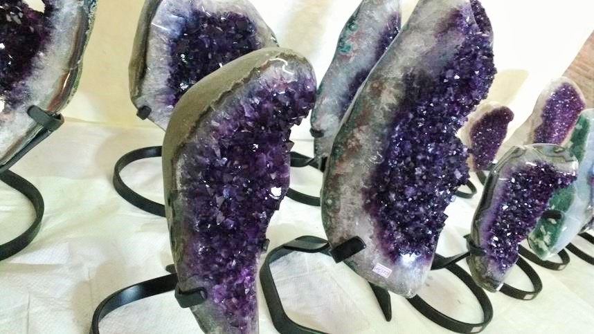 Stones from Uruguay - Special Amethyst Druzy with Metal Base