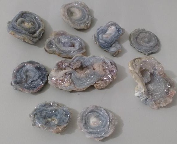 Stones from Uruguay - Pearl Titanium Chalcedony Druzy Rose