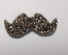 Stones from Uruguay - Old Silver Titanium Aura Druze Mustache for Making  of Pendants