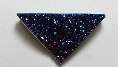 Stones from Uruguay - Blue Cobalt Titanium Royal Aura Druzy Isosceles Triangle