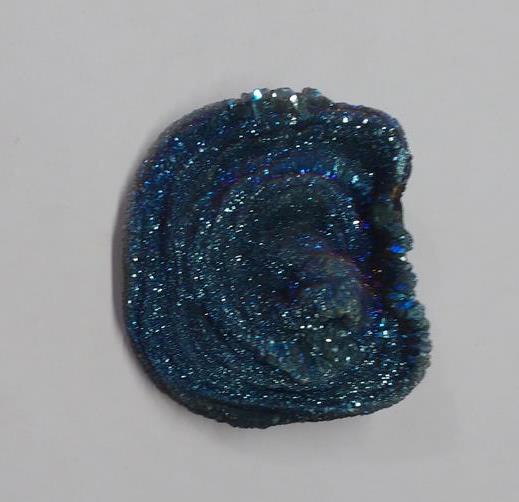 Stones from Uruguay - Cobalt blue Royal Aura  Chalcedony Druzy Rose for Setting of Jewelries