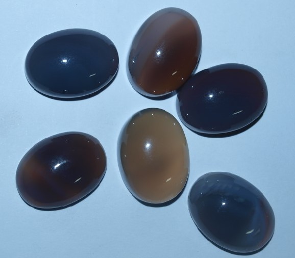 Stones from Uruguay - Natural Grey Agate  Oval Cabochon for Jewelry Setting, 22x16mm