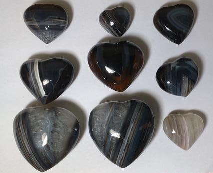 Stones from Uruguay - Natural Striped Agate Heart for Decoration
