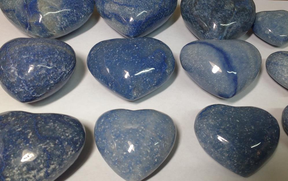 Stones from Uruguay - Blue Quartz Heart for Home and Decoration