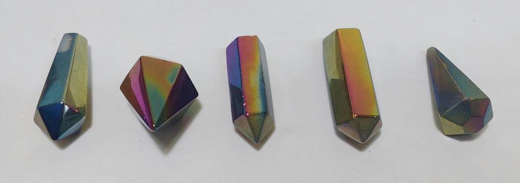 Stones from Uruguay - Rainbow Flame Aura Quartz Pendulum for Setting of Jewelries