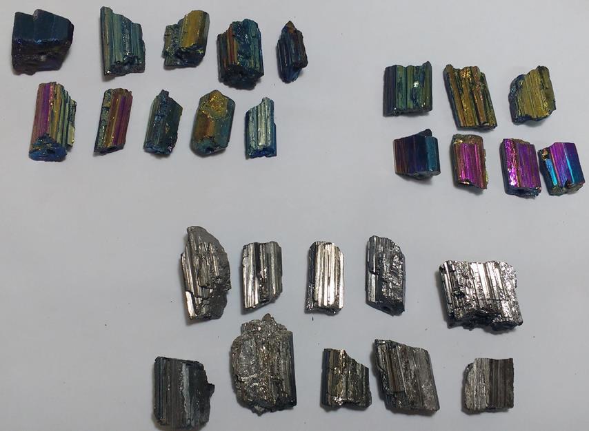 Stones from Uruguay - Titanium Flame Aura  Black Tourmaline, 10-25mm,Mixed Colors