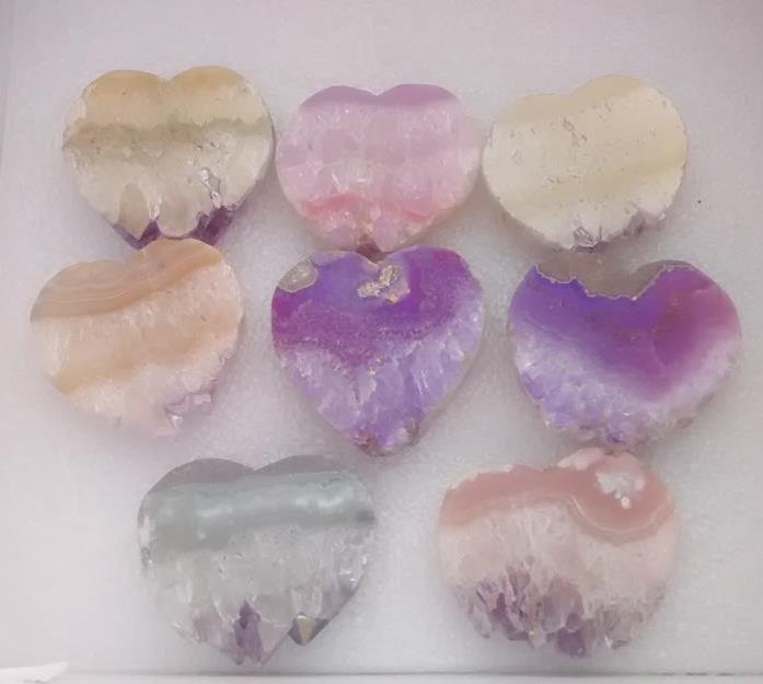 Stones from Uruguay - Light Angel Aura Amethyst Heart Slabs for Psychic Protection