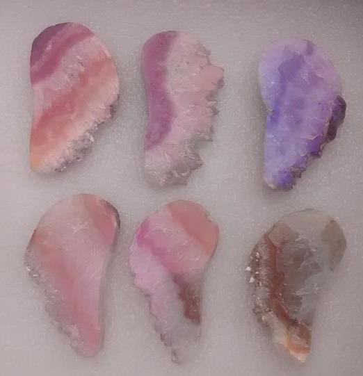 Stones from Uruguay - Light Angel Aura Amethyst Druzy Wing Slices for Cleansing, Brightening the Aura and Stimulate Healing