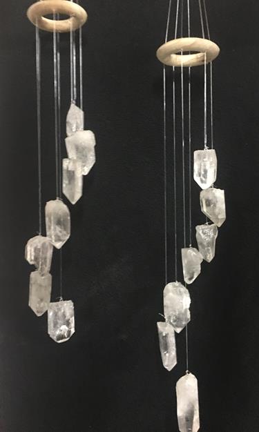 Stones from Uruguay - Clear Quartz Point  wind Chimes for Decoration and Garden (DC019)