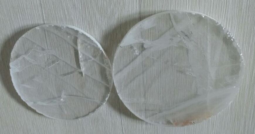 Stones from Uruguay - Clear Quartz  Crystal Coaster, #2 and #3