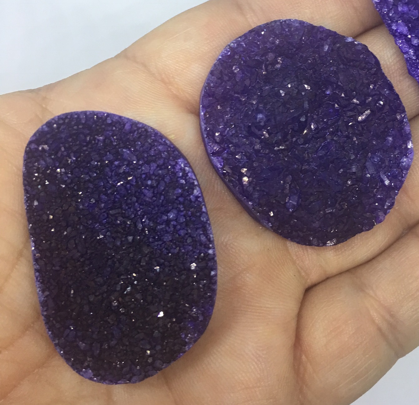 Stones from Uruguay - Purple Dyed Druzy Free Form  for Jewelries,36-50mm