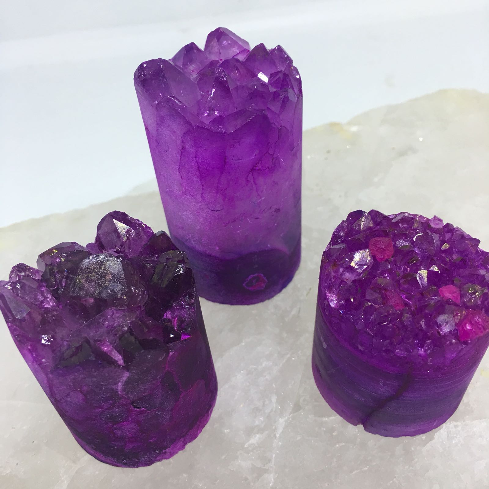 Stones from Uruguay - Pink Dyed Amethyts Cylinder for Decor or Gift