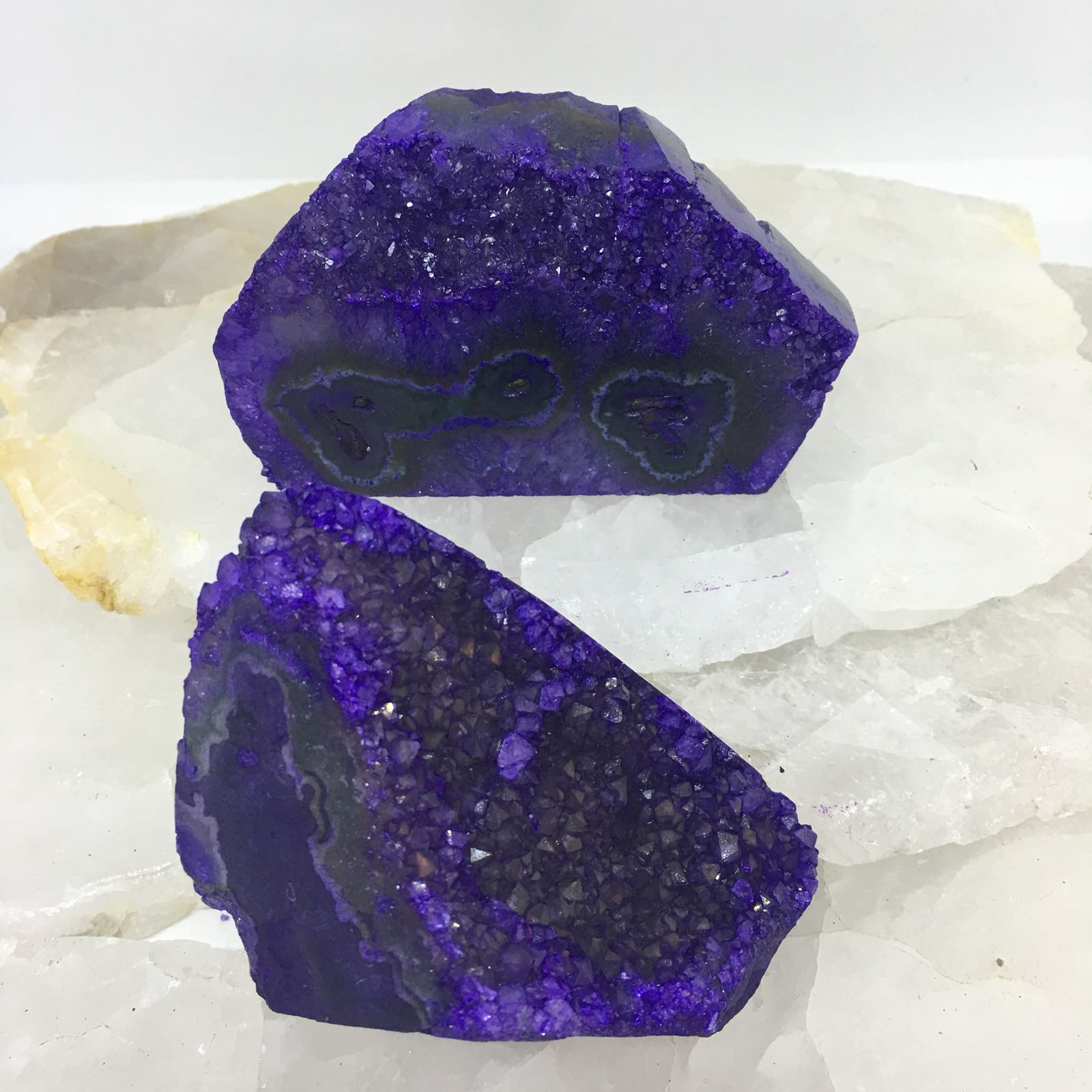 Stones from Uruguay - Purple Dyed Amethyst Stalactite Eyes