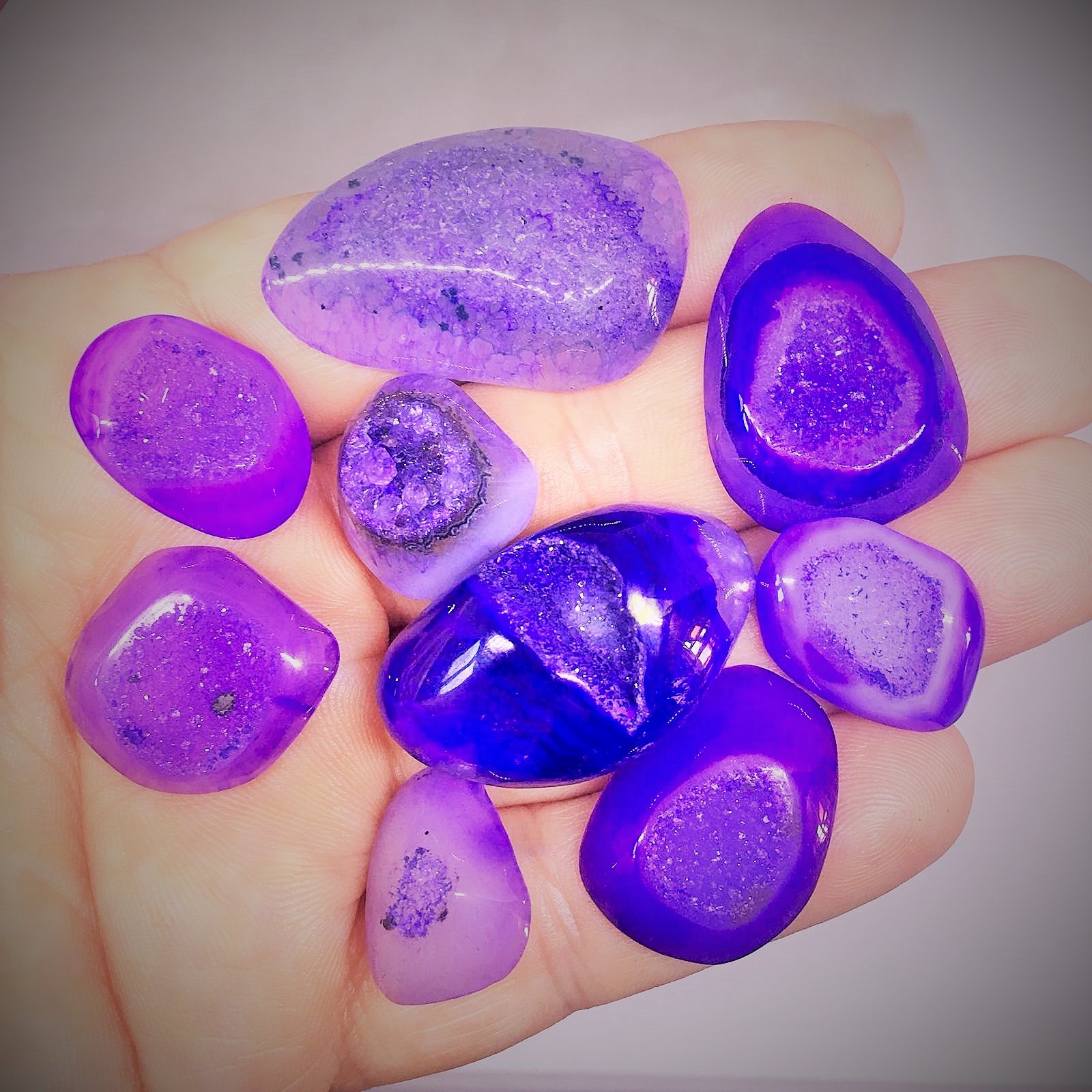 Stones from Uruguay - Purple Dyed  Druzy Free Form Cabochon