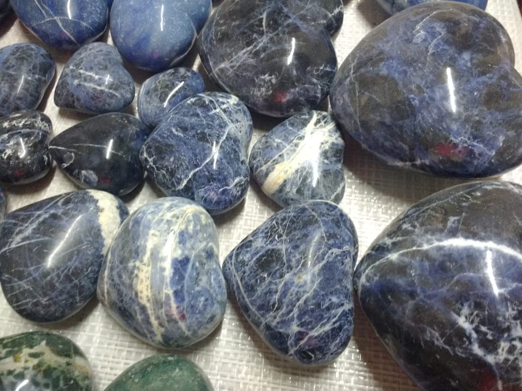 Stones from Uruguay - Sodalite Hearts