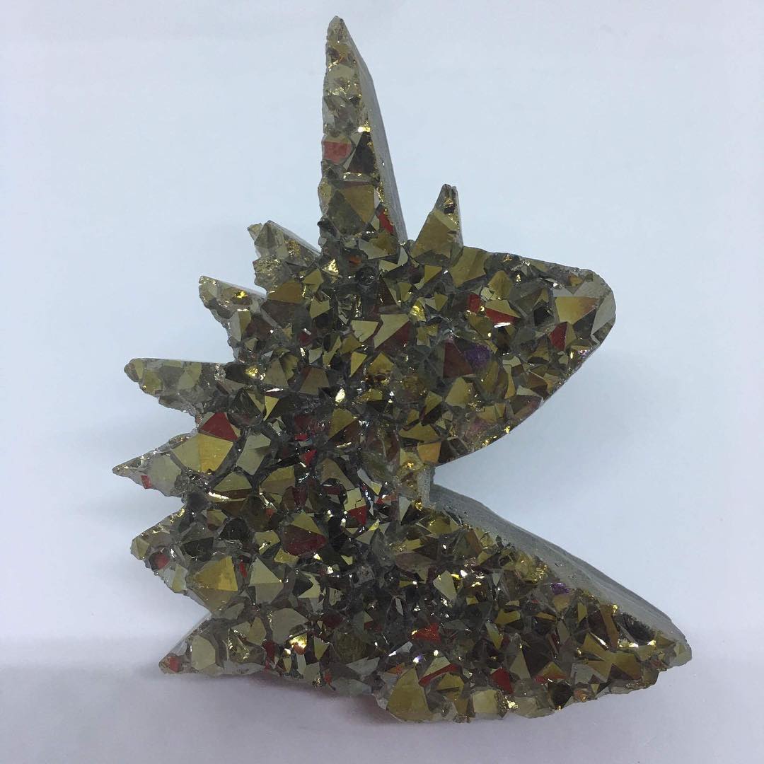 Stones from Uruguay - Old Gold Titanium Coated Druzy Unicorn for Wire Wrapped and Jewelry  Making