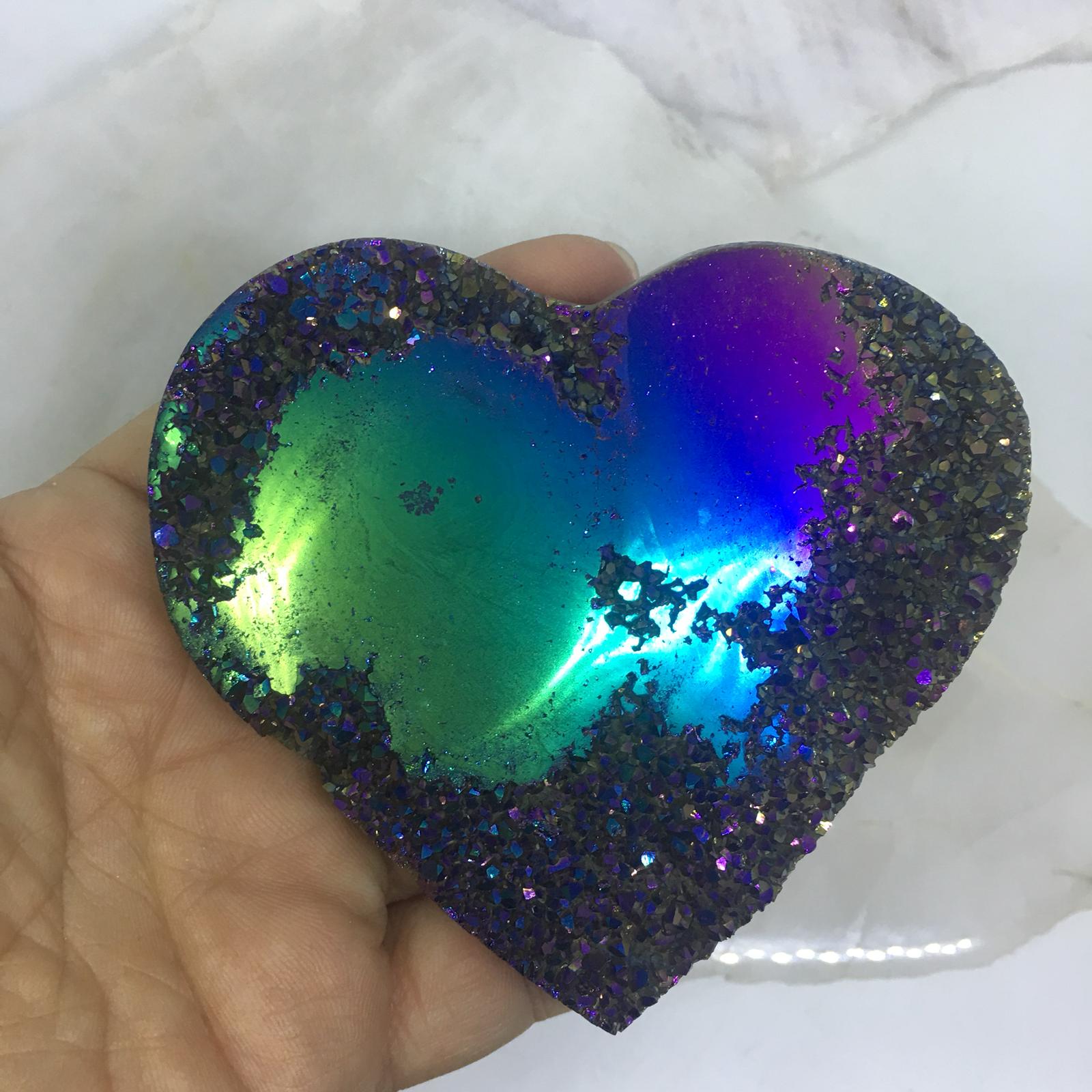 Stones from Uruguay - Rainbow Titanium Amethyst Druzy Stalactite Eye Heart