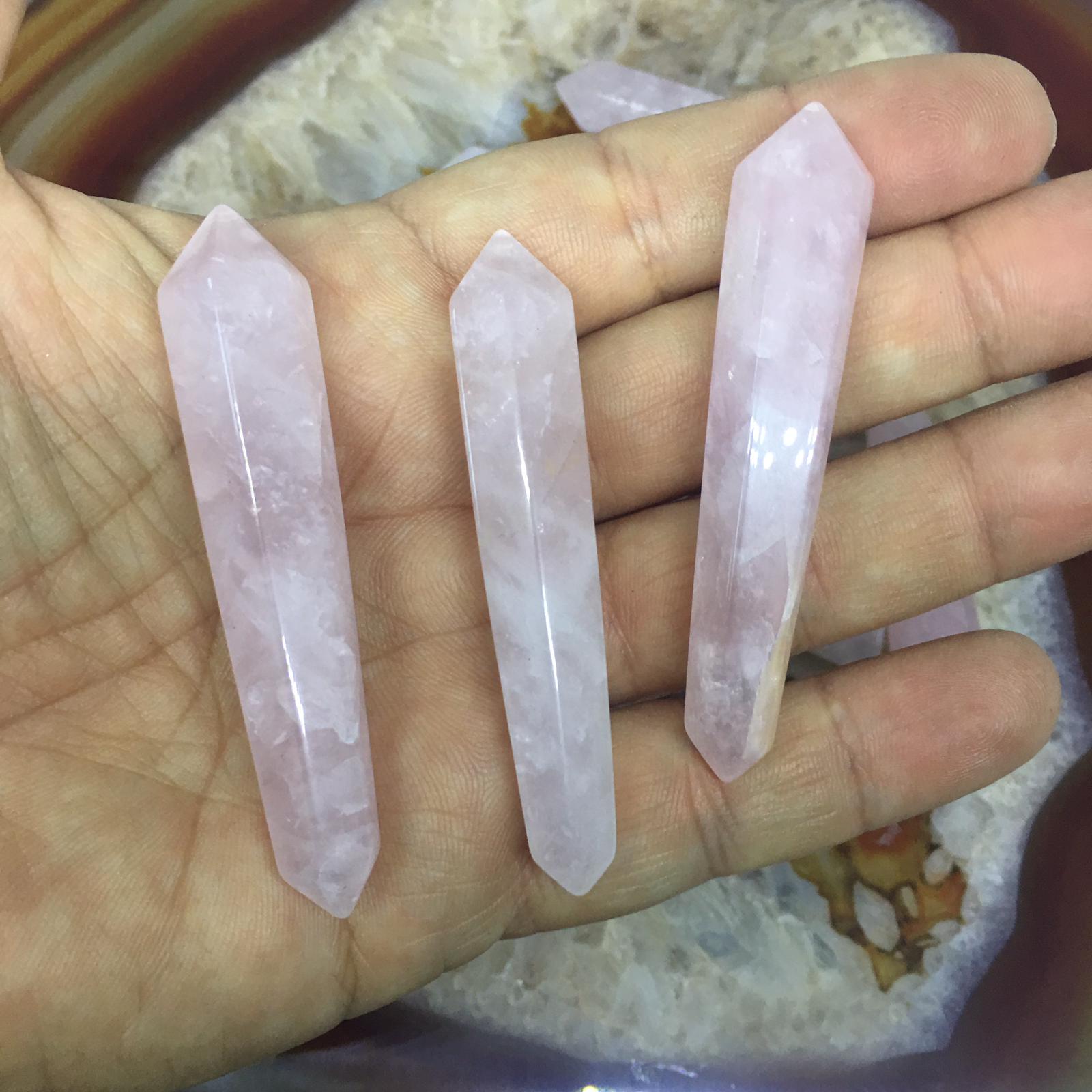Stones from Uruguay - Rose Quartz Double Terminated Declined Points