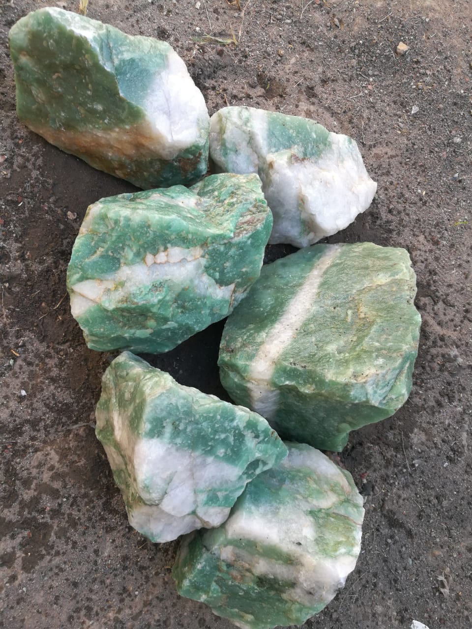 Stones from Uruguay - Green Aventurine with White Quartz