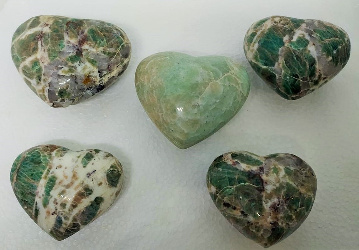 Stones from Uruguay - AMAZONITE HEARTS