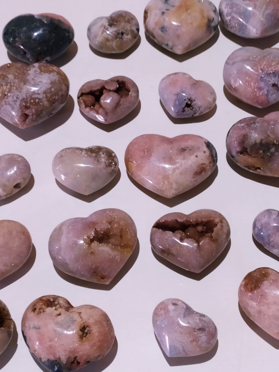 Stones from Uruguay - PINK AMETHYST HEART -  PINK AMETHYST CRYSTAL HEARTS