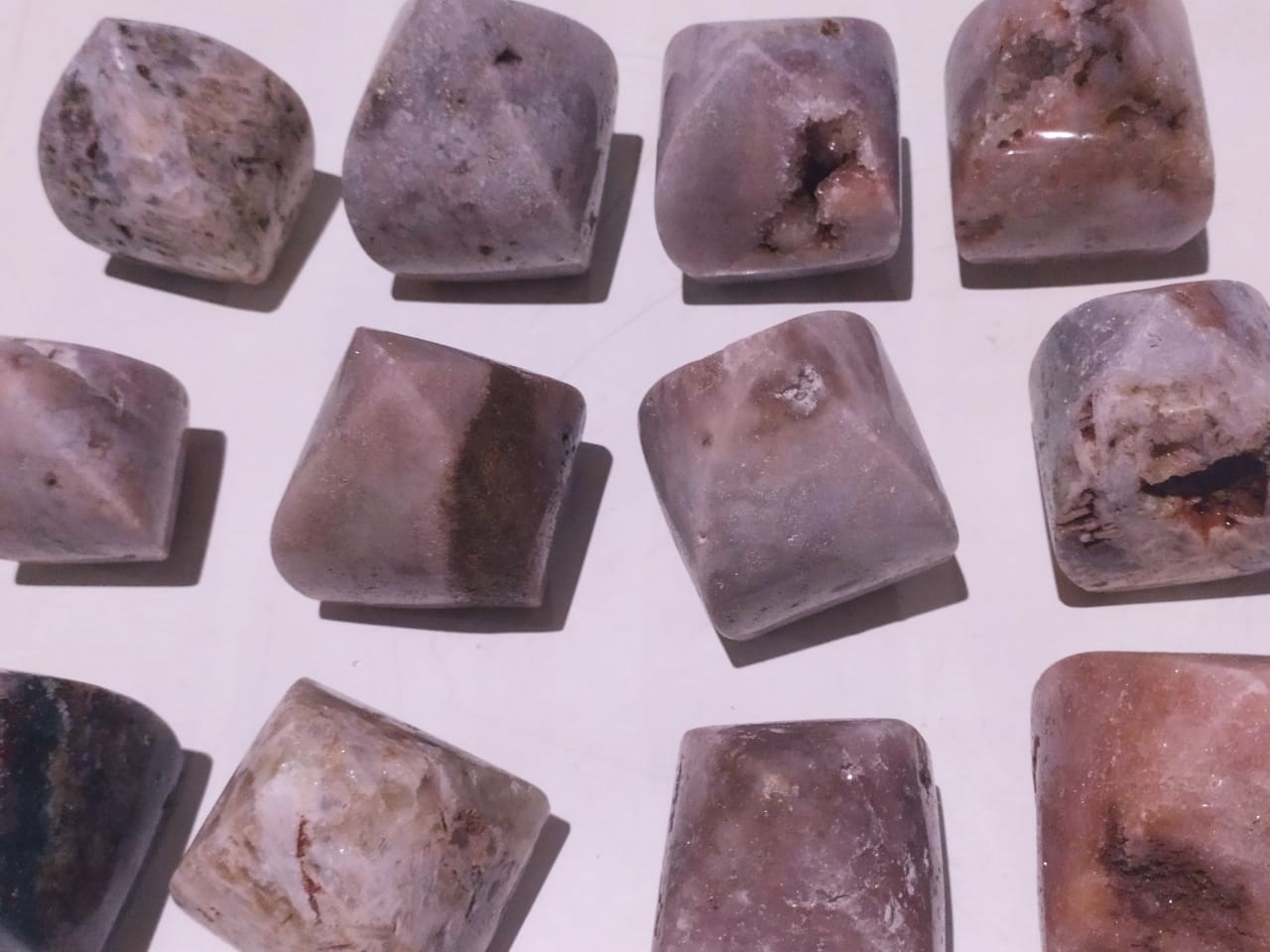 Stones from Uruguay - Pink Amethyst Faceted Flame - Pink Amethyst Flame Points -  Pink amethyst Crystal Flame Points