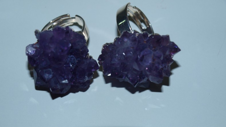 Stones from Uruguay - Ring with Amethyst Rose