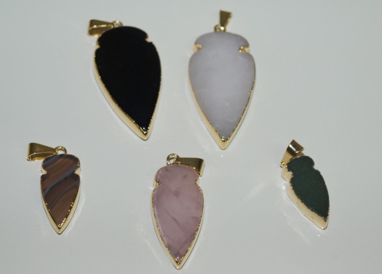 Stones from Uruguay - Arrowhead with Gold Electroplating
