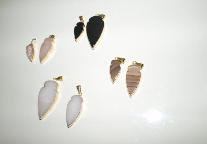 Stones from Uruguay - Arrowhead with Gold Electroplating