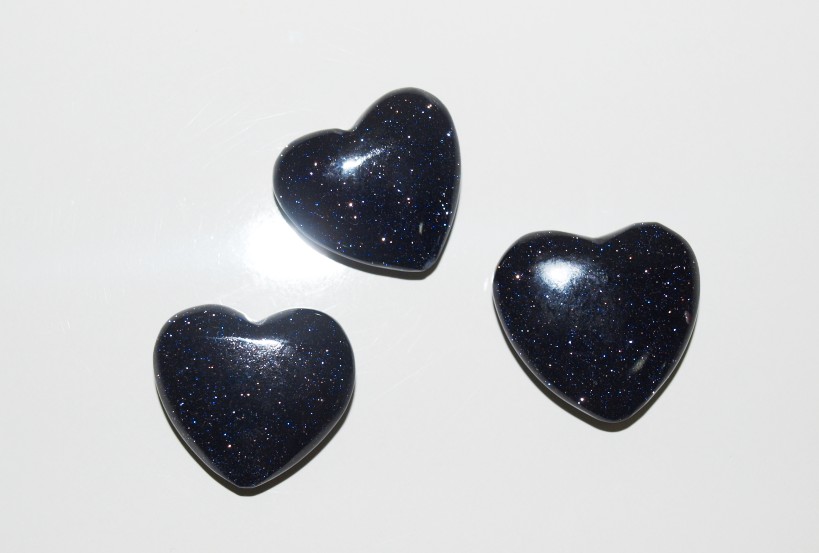 Stones from Uruguay - Blue Goldstone Heart Cabochon