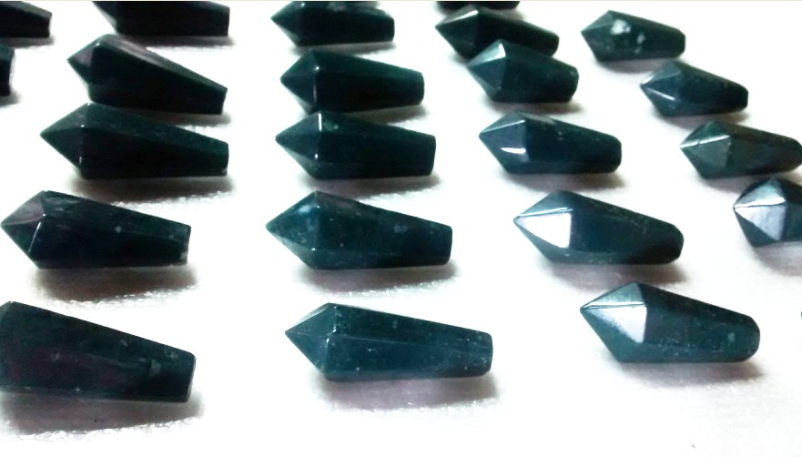 Stones from Uruguay - Green Jasper  Hexagonal Pendulum for Pendant