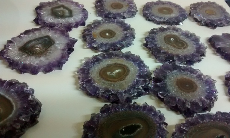 Stones from Uruguay - AMETHYST STALACTITE SLICES SETS(50-80MM)