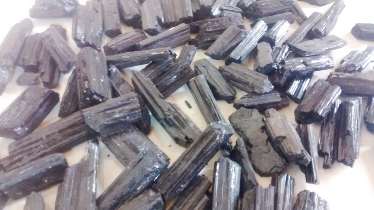 Stones from Uruguay - BLACK TOURMALINE BEING SELECTED FOR PENDANTS AND CONNECTORS