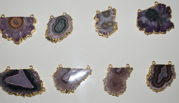 Stones from Uruguay - Amethyst Stalactite Slice Connectors(25-50mm/Quality C)