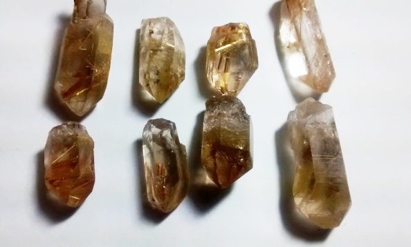 Stones from Uruguay - Natural Rutilated Quartz Crystal Point for Connectors