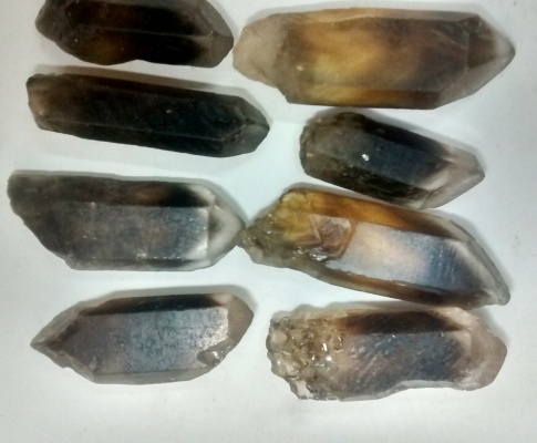 Stones from Uruguay - Natural Bicolor Smoky Quartz Point for Pendants