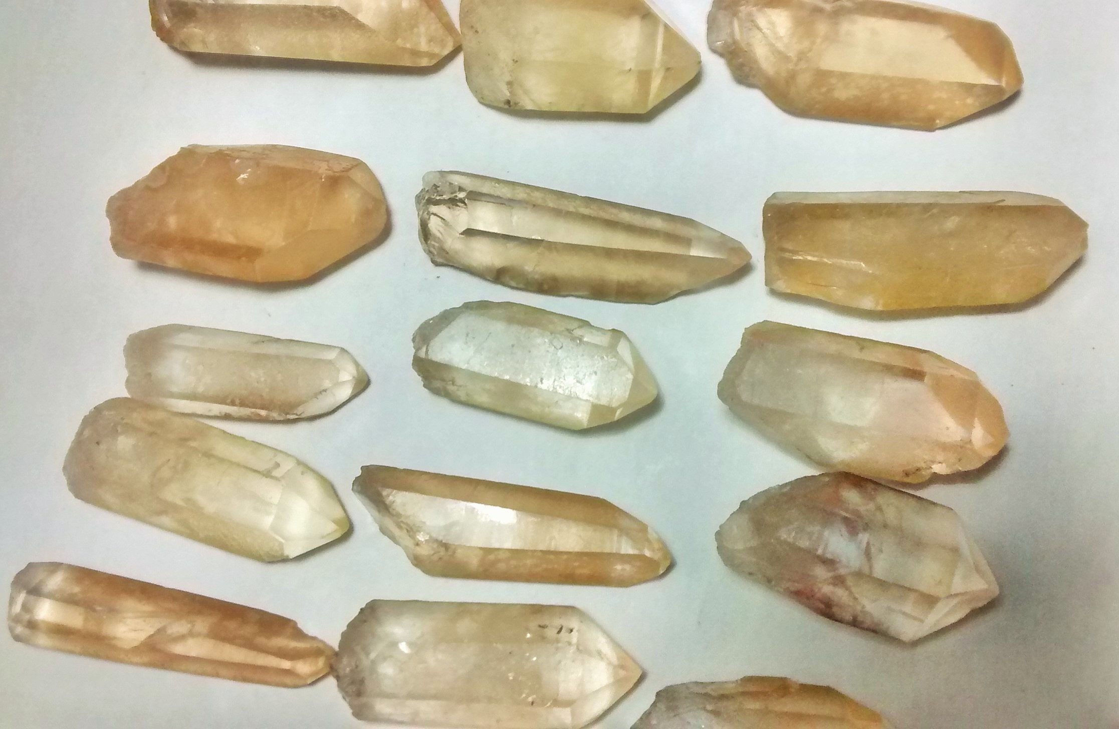 Stones from Uruguay - Yellow Lemurian Quartz Crystal Points