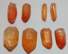 Stones from Uruguay - Natural Tangerine Lemurian Seed Quartz Crystal Point Pairs