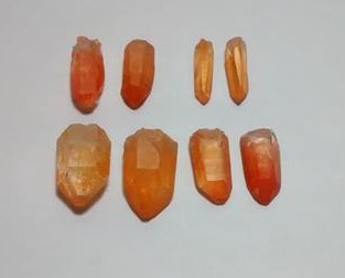 Stones from Uruguay - Natural Tangerine Lemurian Quartz Crystal Point Pairs