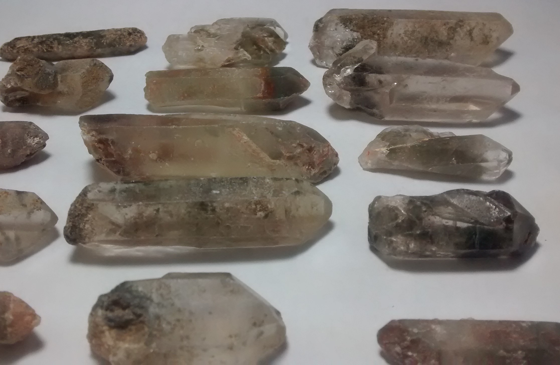 Stones from Uruguay - Phantom  Quartz Crystal Points(mixed colors)