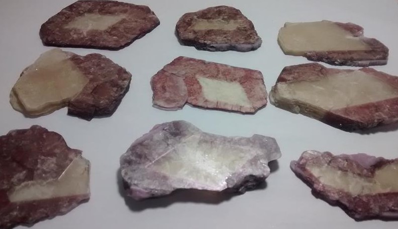 Stones from Uruguay - Lepidolite Bicolor Slices