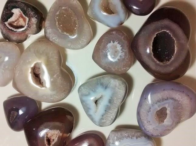 Stones from Uruguay - AgateGeode  Druzy Hearts