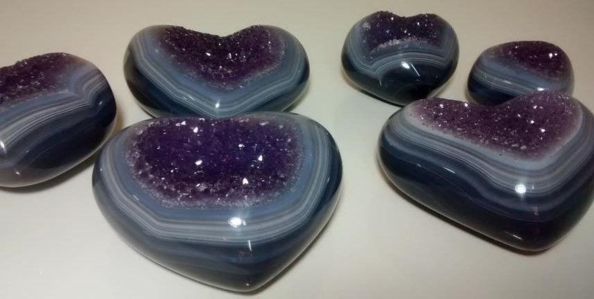 Stones from Uruguay - Polished  Druzy Heart for Home