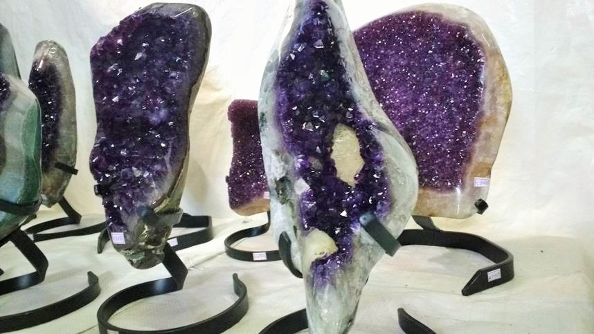 Stones from Uruguay - Special Amethyst Druzy with Metal Base (quality A)