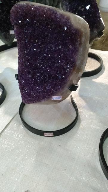 Stones from Uruguay - Polished Uruguayan Amethyst Druzy with Metal Base