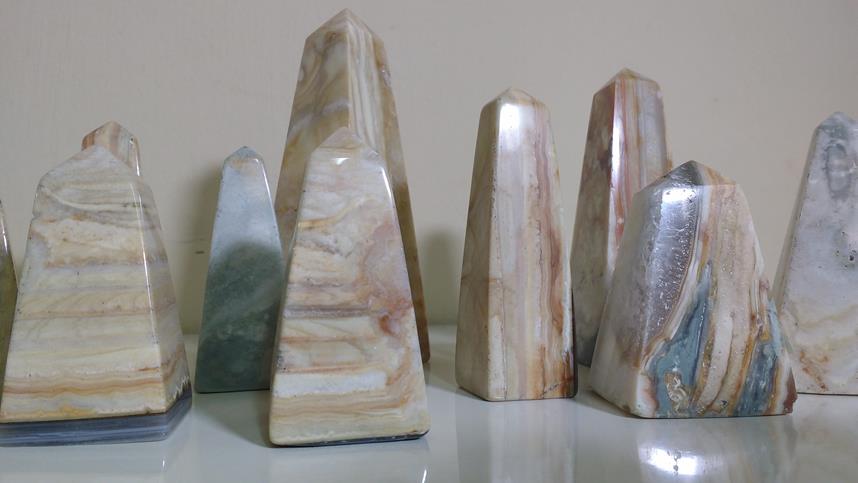 Stones from Uruguay - Pampa Cream Jasper Obelisk for Home & Decor