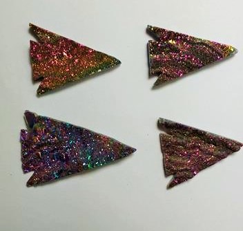 Stones from Uruguay - Pink Rainbow Titanium  Chalcedony Druzy Arrowhead for Jewelries