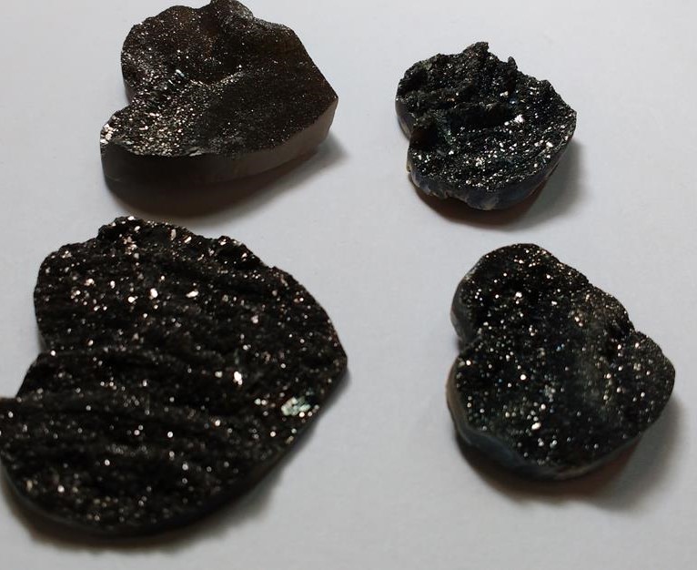 Stones from Uruguay - Black Titanium Chalcedony Druzy Heart